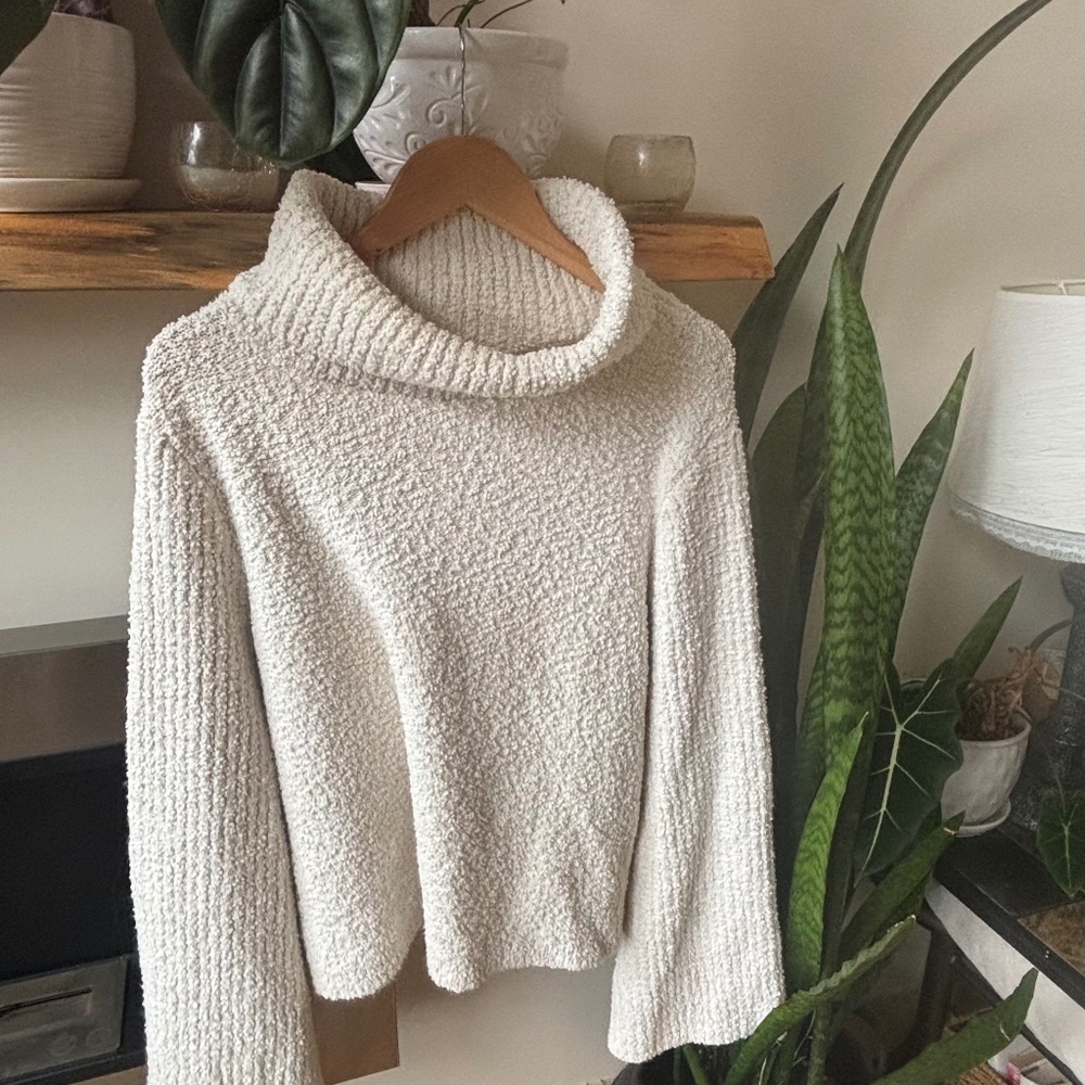 Umgee Cozy Cowl Neck Sweater with Bell Sleeves